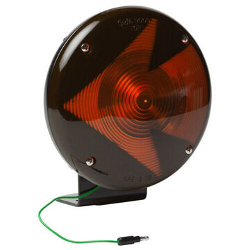 Round Tail Turn Light, 12 V, 2.1 A, Acrylic Lens, Steel Housing, Amber/Black/Painted Black