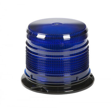 Gyrophare à dôme court à profil moyen, bleu, DEL, 12/24 V, 0.35 A, montage permanent