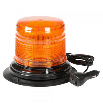 Medium Profile Short Dome Beacon, Amber, LED, 12 V, 0.35 A, Vacuum Mount