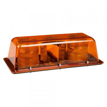 Rectangular Low Profile Mini Light Bar, Amber, LED, Permanent Mount, 17 FPM