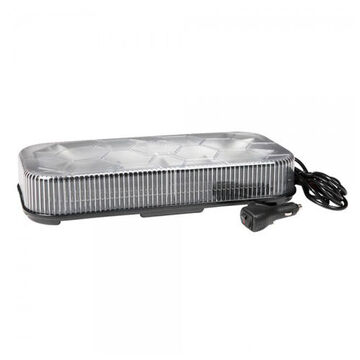 Rectangular Low Profile Mini Light Bar, Amber/Clear, LED, Vacuum/Magnetic Mount, 20 FPM