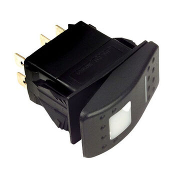 LED Sealed Rocker Switch, 12V, 20A, SPST Contact, 1-Pole