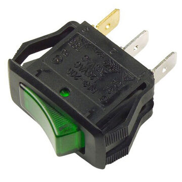 Illuminated Rocker Switch, 12V, 20A, SPST Contact, 1-Pole