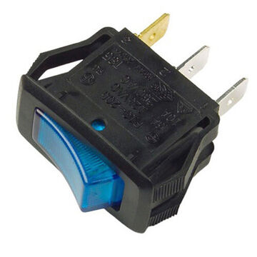 Illuminated Rocker Switch, 12V, 20A, SPST Contact, 1-Pole