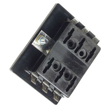 Panneau de fusibles à 6 pouceitions, 12 V, 25 A/circuit, 100 A max., lame standard, montage sur support