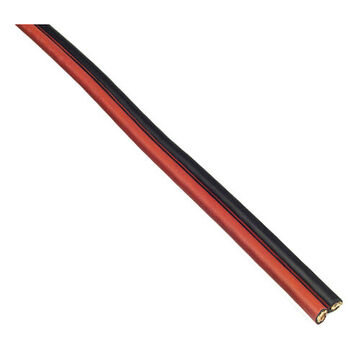 Twin Conductor Booster Cable, 60 V or Less, 100 ft lg, Copper Conductor, PVC Jacket, Red/Black