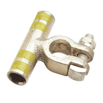 Flag Connector Positive Clamp, 4/0 ga Wire Range, Yellow