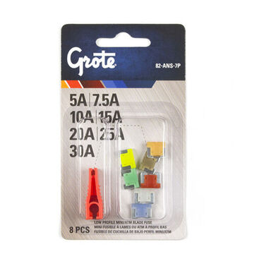 Low Profile Miniature Fuse Assortment, 1000 A at 32 VDC, 32 V, SAE, ISO 8820, Nylon PA66, Assorted