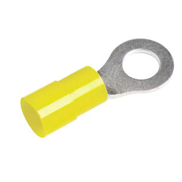 Ring Terminal, Tin-Plated Copper Conductor, 12-10 ga, Nylon, Yellow