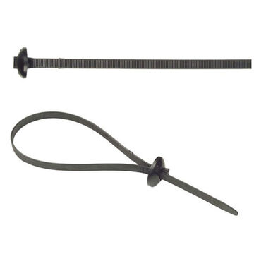 Button Head Cable Tie, 9.63 in lg, 0.22 in wd, Heat Stabilized Nylon, Polyamide 6.6
