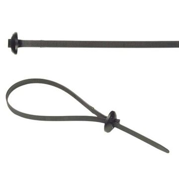 Button Head Cable Tie, 15 in lg, 0.3 in wd, Heat Stabilized Nylon, Polyamide 6.6