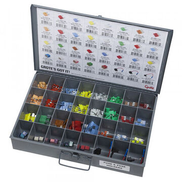 Blade Fuse and Add A Fuse Holder Assortment Tray Kit, 553-Piece, Prime Cold Rolled Steel, Gray