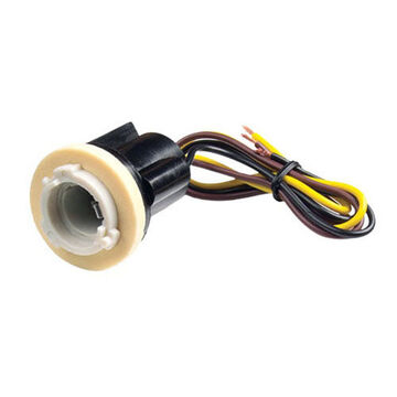 3-Wire Socket, 12 in lg wire, 18 ga, Yellow, Black, Brown