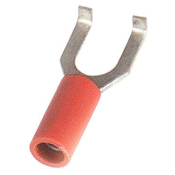 Flange Spade Terminal, Tin-Plated Copper Conductor, 22-16 ga, Vinyl, Red