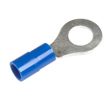 Ring Terminal, Tin-Plated Copper Conductor, 16-14 ga, Nylon, Blue