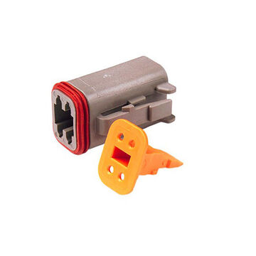 Receptacle Wedgelock, 4-Position, Thermoplastic