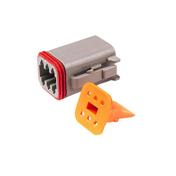 Receptacle Wedgelock, 6-Position, Thermoplastic