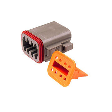 Receptacle Wedgelock, 8-Position, Thermoplastic