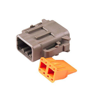 Receptacle Wedgelock, 8-Position, Thermoplastic