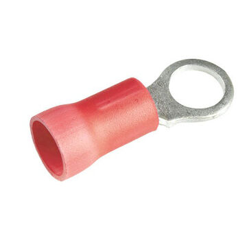 Ring Terminal, Tin-Plated Copper Conductor, 8 ga, Vinyl, Red