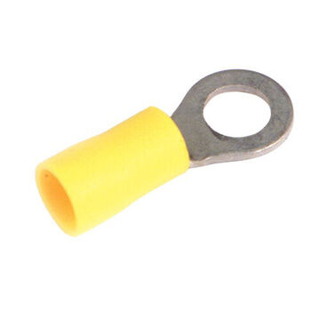 Ring Terminal, Tin-Plated Copper Conductor, 4 ga, Vinyl, Yellow