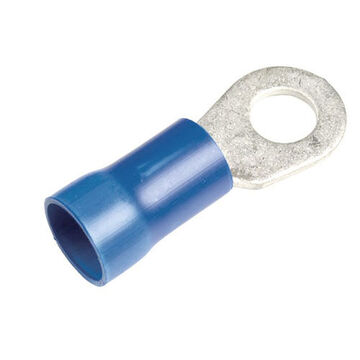 Ring Terminal, Tin-Plated Copper Conductor, 6 ga, Vinyl, Blue