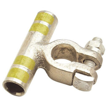 Flag Connector Negative Clamp, 4/0 ga Wire Range, Yellow