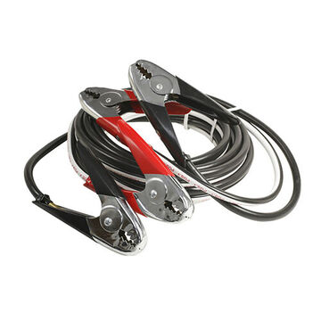 Câble d'appoint de qualité commerciale, 500 A, 20 pied lg, conducteur 100 % cuivre à torons fins, gaine en PVC, noir/blanc