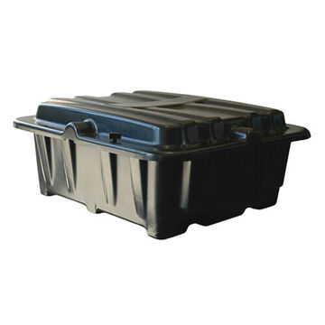 8d Dual Side-side Protective Battery Box, -30 to 200 deg F, Heavy Wall Polyethylene, Black