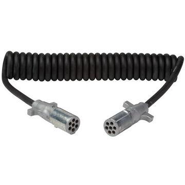 Coiled Non-ABS Straight Power Cord, 6/12 ga, 1/10 ga, 15 ft lg