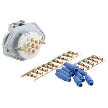 Trailer Wiring Ultra-pin Receptacle Receptacle, J560b, J2222, Split Pin Terminal, Zinc Die-Cast , Solid Brass Pin, Gray