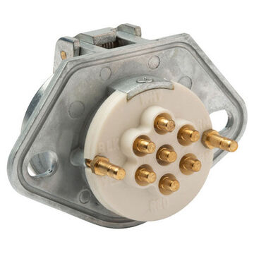 Trailer Wiring Ultra-pin Receptacle, Solid Pin, Two-Hole Mounts, Zinc Die-Cast