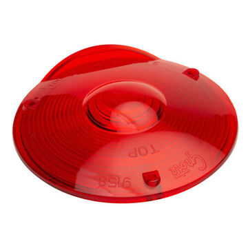 Stop Tail Turn Lens, 0.95 in wd, Red, Acrylic