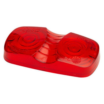 Lentille de marqueur de dégagement, 4 pouce LG, 0.76 pouce wd, rouge, acrylique