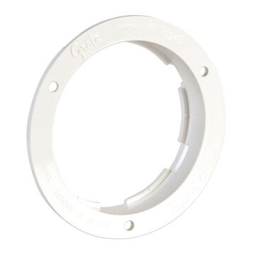 Round Theft-Resistant Mounting Flange, Screw Mount, Polycarbonate, White