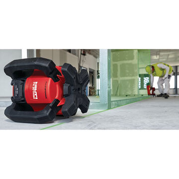 Indoor Rotating Laser Level, 7 to 984 ft Measuring Range, +/-1/32 in Accuracy, 1-Beam, Lithium-Ion