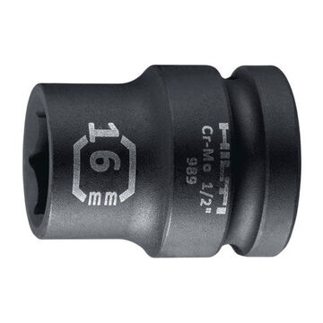 Ultimate Short Impact Socket, 1-3/16 In, 1/2 In Drive, 1.6 In Lg, Chrome Molybdenum Steel Impact Quality