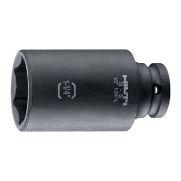Ultimate Long Impact Socket, 7/16 In, 1/2 In Drive, 3.1 In Lg, Molybdenum Chrome Steel Impact Quality 