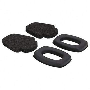 Kit d'hygiène de remplacement pour cache-oreilles, mousse, coussin en vinyle, insert en mousse, coussin noir/insert gris