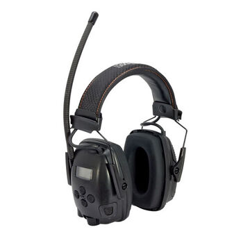 Casque antibruit électronique, 25 dB, noir, jack 3.5 mm, sur la tête, lithium-ion