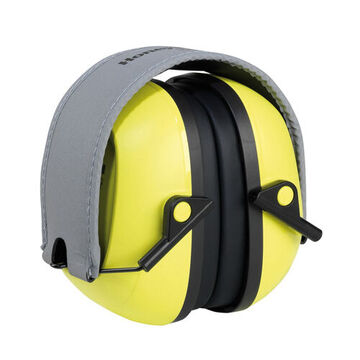 Passive Ear Muff, 27 dB, Black/Yellow, Over the Head Band, ABS