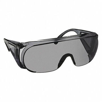 Safety Glasses, Medium, Uncoated, TSR Gray, Frameless, Wraparound, Gray