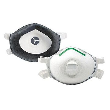 Disposable Particulate Half-mask Respirator, Small, P100, 99.97% Efficiency, Dual, Adjustable, White