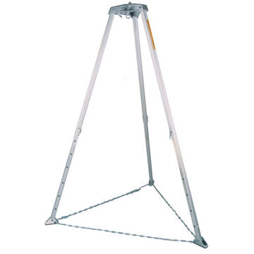 Tripod, 7 ft lg , 48 to 72 in ht, 40 to 80 in Base Radius, 400 lb Capacity, High-Strength Aluminum, Silver