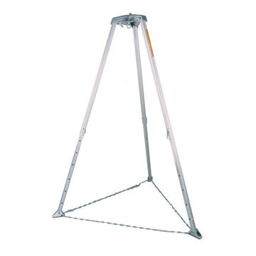 Tripod, 9 ft lg, 108 in ht, 90 in Base Radius, 400 lb Capacity, High-Strength Aluminum, Silver