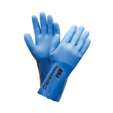 Gants à triple trempage, grands, bleus, PVC