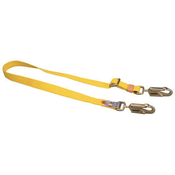Safety Positioning Lanyard, 310 lb Capacity, 6 ft lg, 1-Leg, Yellow, Snap Hook