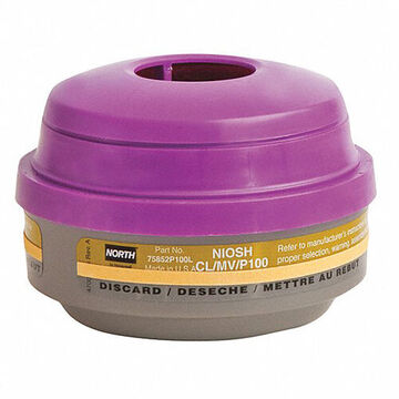 Cartridge/filter Particulate, P100, Polystyrene, Magenta/olive