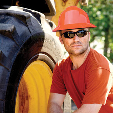 Hard Hat Full Brim, Fits Hat 6-1/2 To 8 In, Orange, Hdpe, 6 Point Ratchet Nylon, Class E