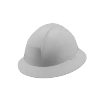 Full Brim Hard Hat, Fits Hat 6-1/2 to 8 in, Gray, Polyethylene, 6 Point Ratchet Nylon, Class E
